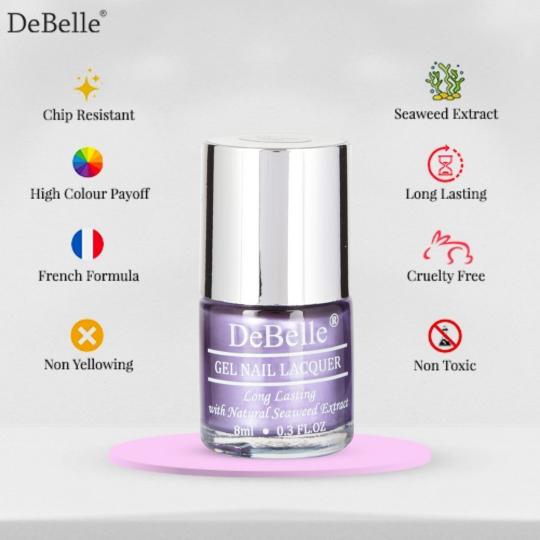 DeBelle Gel Nail Lacquer Chrome Wine & Lime Lush Nail Lacquer Remover Wipes Combo