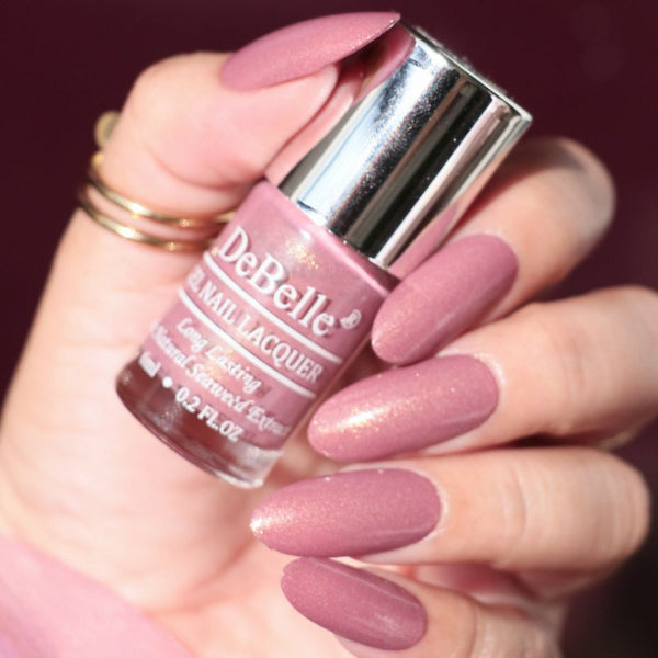 DeBelle Gel Nail Lacquer Classy Chloe (Mauve with Micro Shimmer), 6 ml - DeBelle Cosmetix Online Store