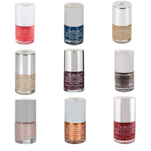 DeBelle Gel Nail Lacquers Combo set of 9 Shades : Cocktail Aura