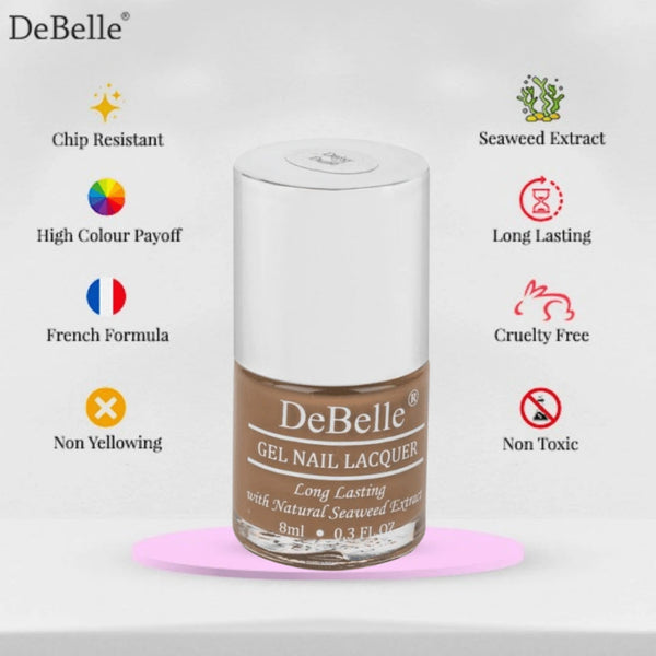 DeBelle Gel Nail Lacquer Daisy Dune - (Deep Taupe Nail Polish), 8ml