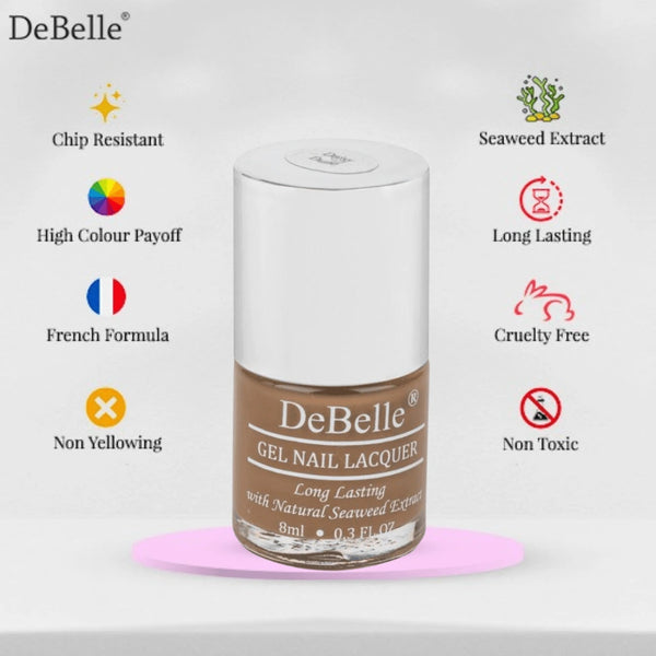 DeBelle Gel Nail Lacquer Daisy Dune - (Deep Taupe Nail Polish), 8ml