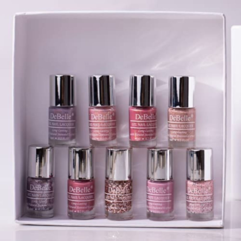 DeBelle Gel Nail Polish Mademoiselle Mauve Combo of 9 (6ml each)