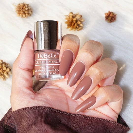 DeBelle Gel Nail Lacquer Woody Chocolate (Chocolate Brown Nail Polish), 8ml