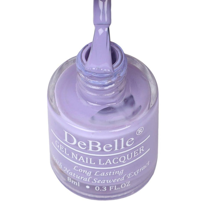 A pastel purple for your nails with DeBelle gel nail color Blueberry Crepe. Available at DeBelle Cosmetix online store with COD facility.