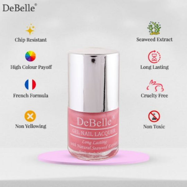 Nail polish with self leveling formula , Salon like gel nail polish , Nail polish that is enriched with hydrating and nourishing seaweed extract
