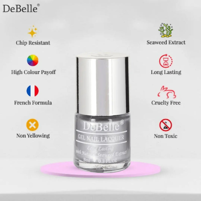 nail polish that is enriched with hydrating and nourishing seaweed extract, nail polish to match with silver dress and saress. 