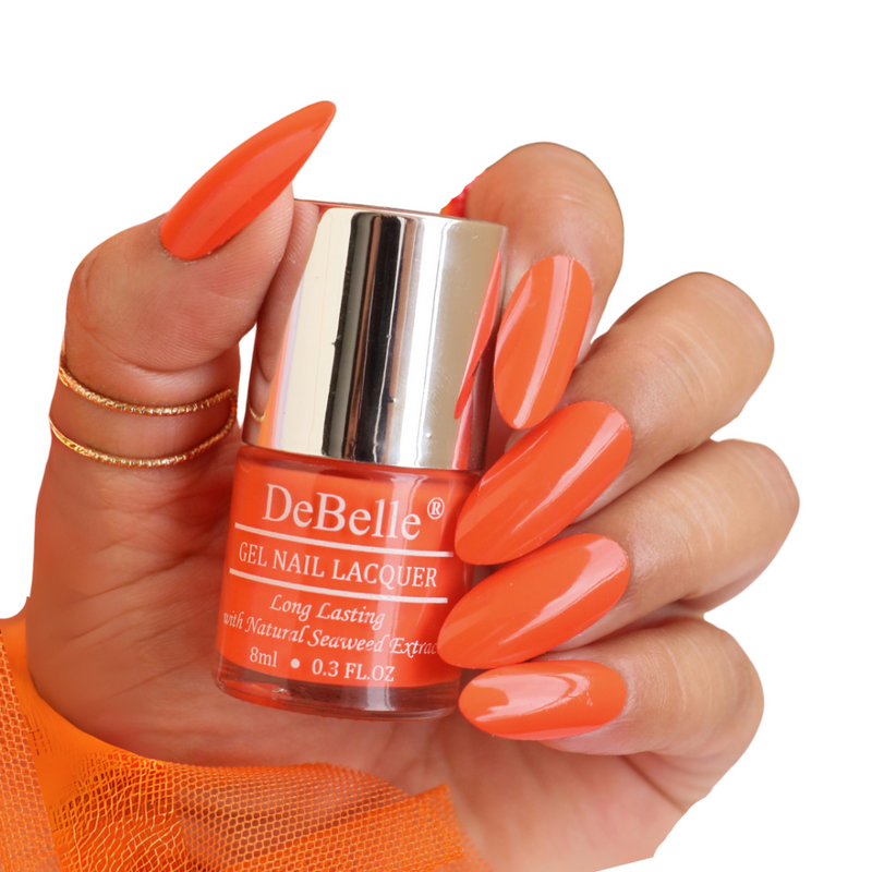 Long lasting nail polish , nail polish that gives salon like gel effect .