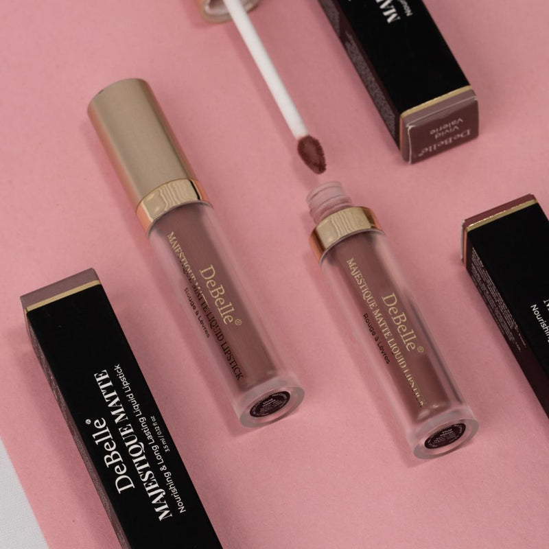 DeBelle Majestique Matte Liquid Lipstick paraben free, nourshing ,smooth application ,chemical free lipstick.