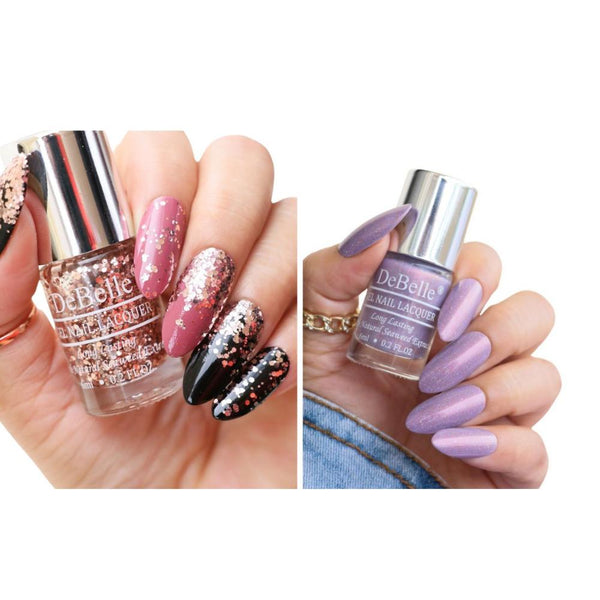 DeBelle Gel Nail Lacquers Combo of 2 - Elite Tiffany & Dainty Diana (6 ml each)