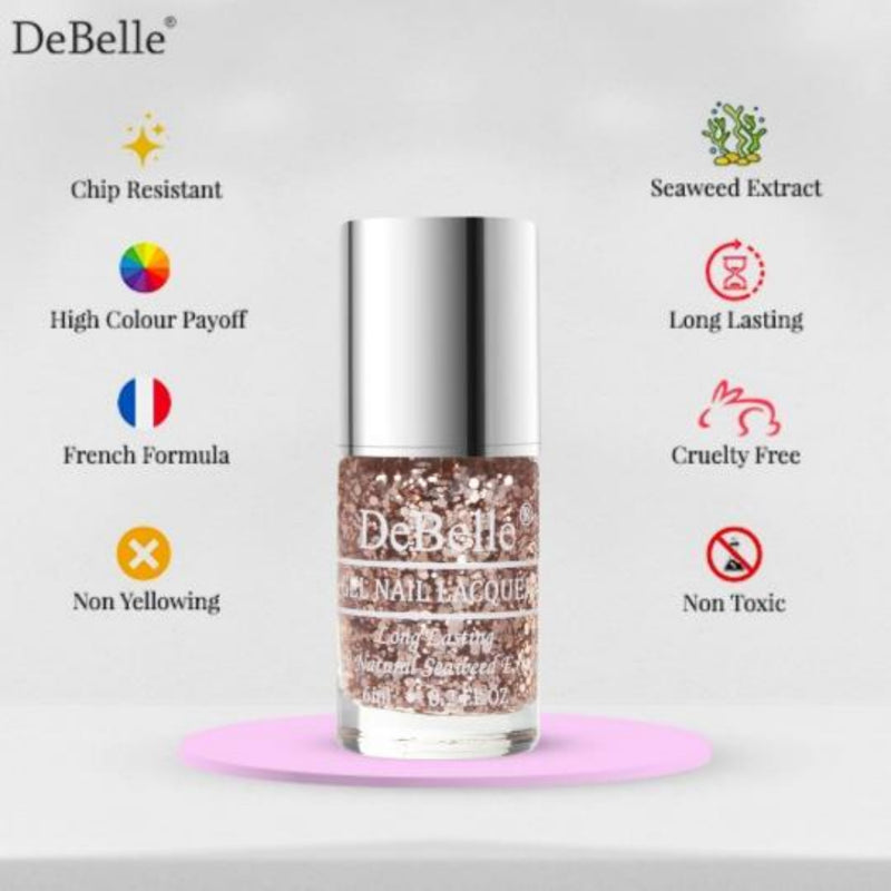 DeBelle Gel Nail Lacquers Combo of 2 - Elite Tiffany & Dainty Diana (6 ml each) - DeBelle Cosmetix Online Store