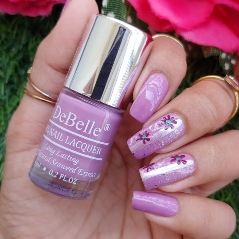 DeBelle Gel Nail Lacquer Flamboyant Florina (Dark Pink Mauve Nail Polish), 6 ml