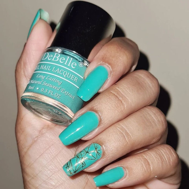 DeBelle Gel Nail Lacquer French Hydrangea - (Turquoise Green Nail Polish), 8ml