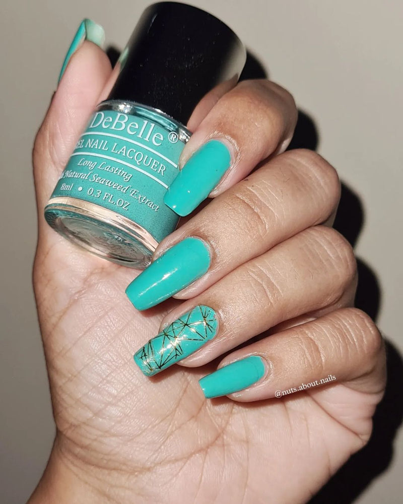 DeBelle Gel Nail Lacquer French Hydrangea - (Turquoise Green Nail Polish), 8ml