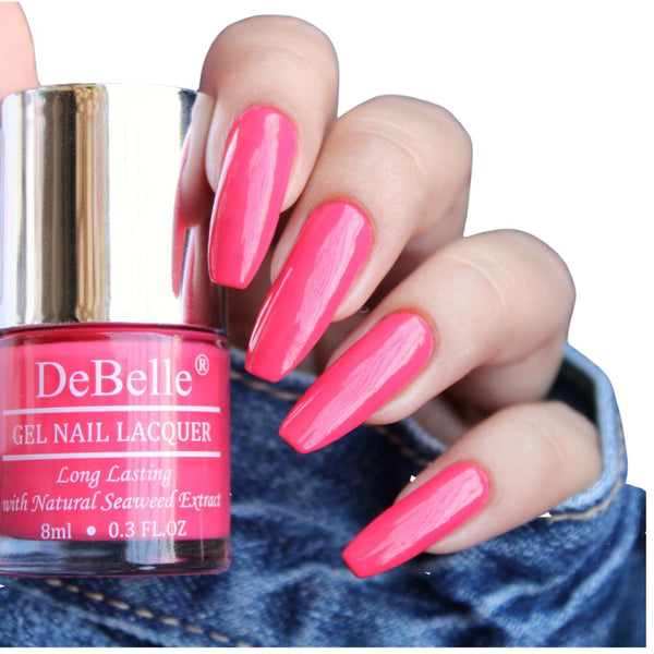 DeBelle Gel Nail Lacquer Fuschia Rose - (Fuschia Pink Nail Polish), 8ml
