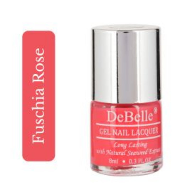 The bright pink-DeBelle gel nail color Fuschia Rose. Shop online at DeBelle Cosmetix online store.