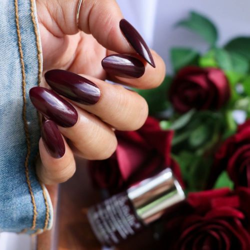 DeBelle Gel Nail Lacquer Glamorous Garnet - (Deep Maroon Nail Polish), 8ml