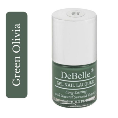A delightful green- DeBelle gel nail color Green Olivia. Available at DeBelle Cosmetix online store.