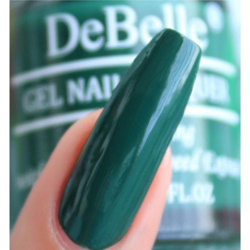 An exclusive shade of green _DeBelle gel nail color Hyacinth Folio .Shop online at DeBelle Cosmetix online store with COD facility.
