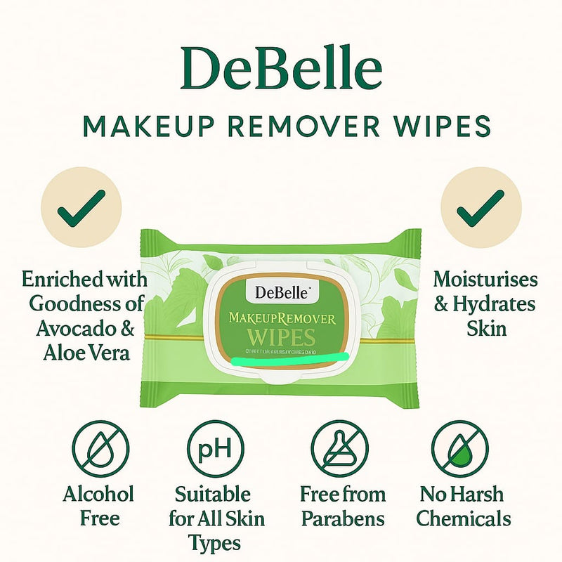 DeBelle Makeup Remover Wipes | Deep Cleansing, Nourishing, Hydrating Wipes for All Skin Types