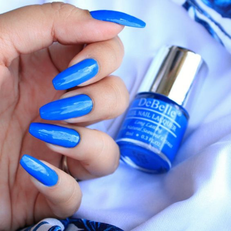 DeBelle Gel Nail Lacquer La Azure - (Bright Blue Nail Polish), 8ml - DeBelle Cosmetix Online Store