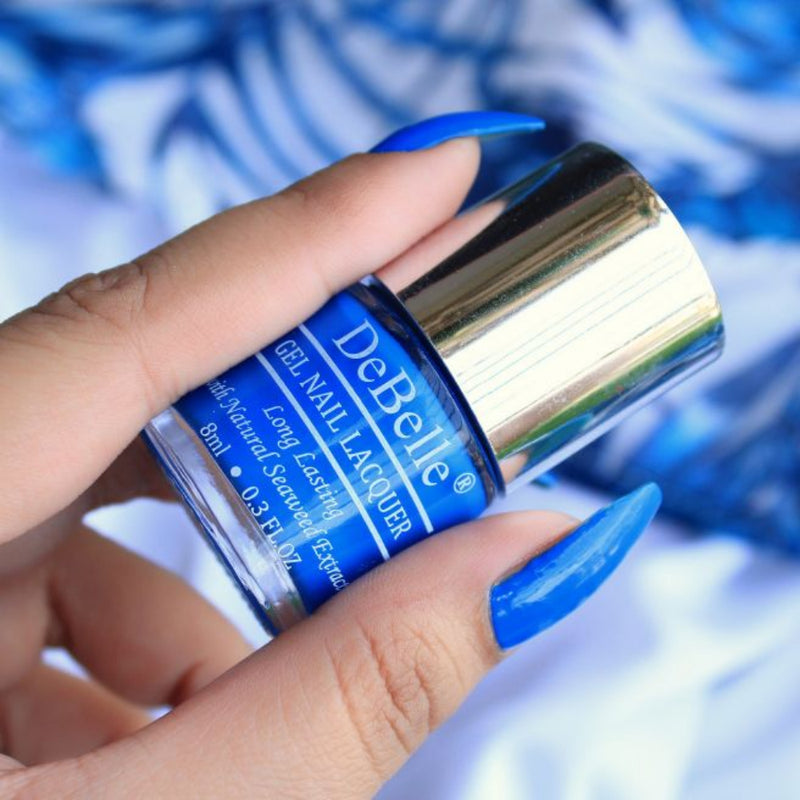 DeBelle Gel Nail Lacquer La Azure - (Bright Blue Nail Polish), 8ml - DeBelle Cosmetix Online Store