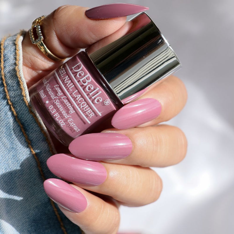 DeBelle Gel Nail Lacquer Laura Aura - (Light Mauve Nail Polish), 8ml