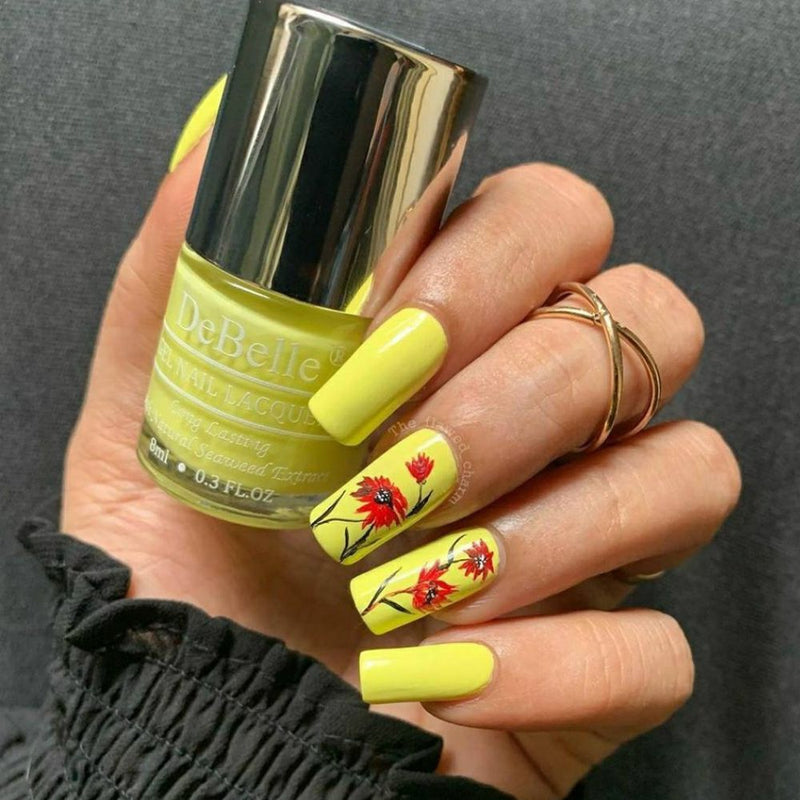 DeBelle Gel Nail Lacquer Lemon Tart (Lemon Yellow), 8ml