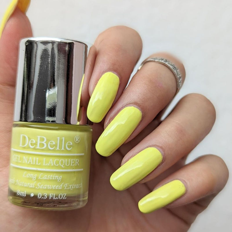 DeBelle Gel Nail Lacquer Lemon Tart (Lemon Yellow), 8ml