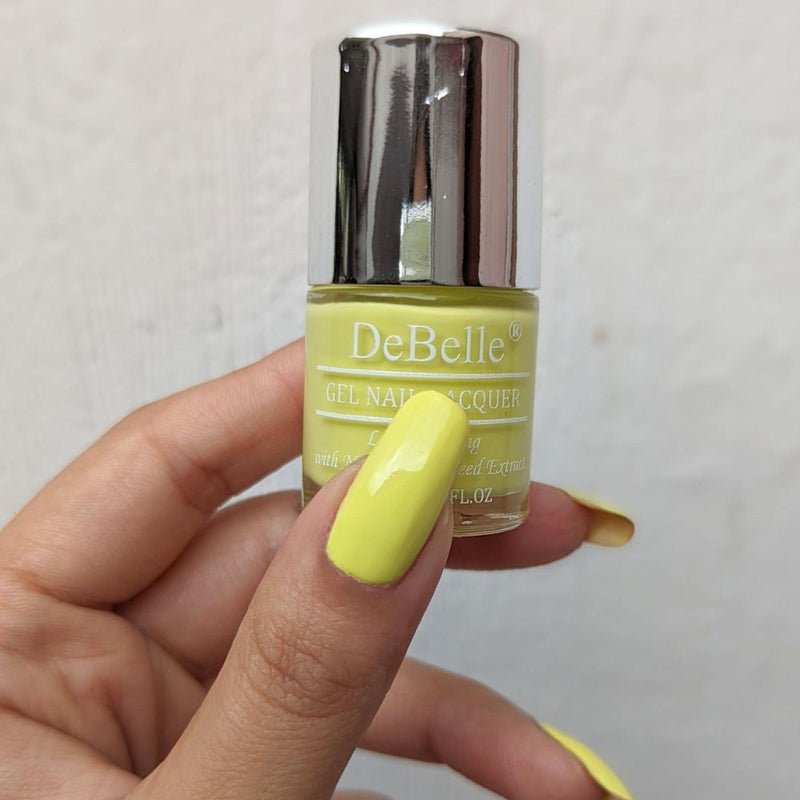 DeBelle Gel Nail Lacquer Lemon Tart (Lemon Yellow), 8ml