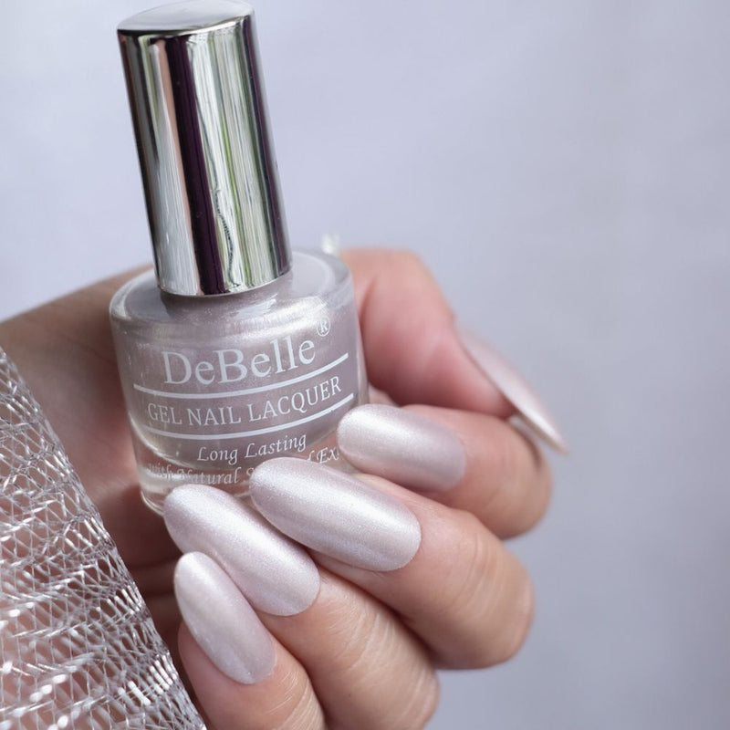 DeBelle Gel Nail Lacquer Little Mermaid(Metallic Pearl Pink with Silver), 8ml