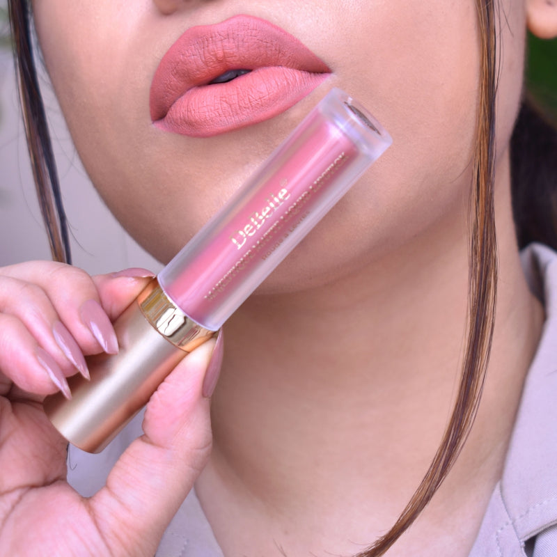 DeBelle combo of 3 Majestique Matte Liquid Lipstick(Luscious Louise), Remover Wipes( Green Tea Gush), Nail Polish(Rose Aurelia)