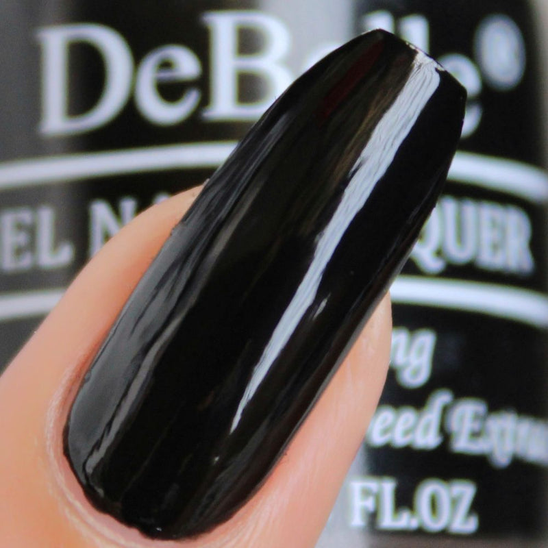 Lovely nails  with DeBelle gel nail color Luxe Noir. Shop online at DeBelle Cosmetix online store.