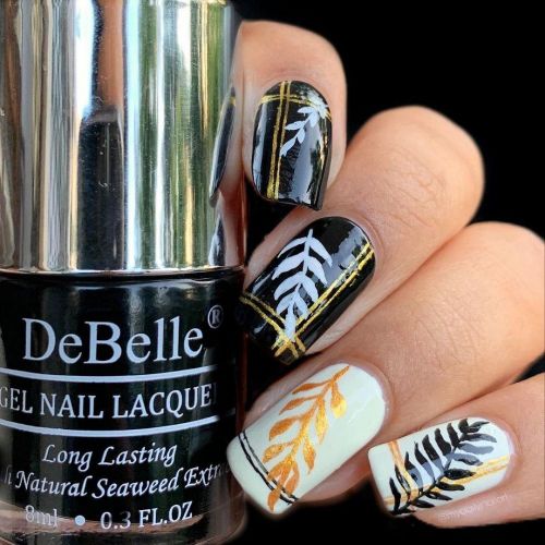 DeBelle Gel Nail Lacquers Combo of 2(Luxe Noir, Caramelo Yellow)