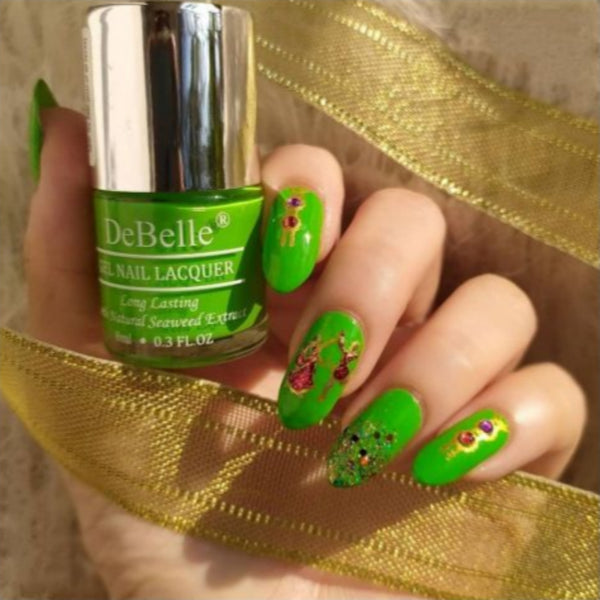 Nail art  at its best with DeBelle gel nail color  Matcha Cookie
