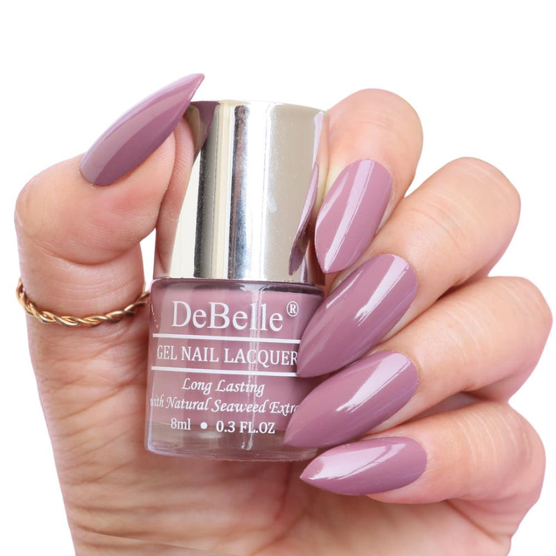 DeBelle Gel Nail Lacquer Majestique Mauve - (Muted Mauve Nail Polish), 8ml