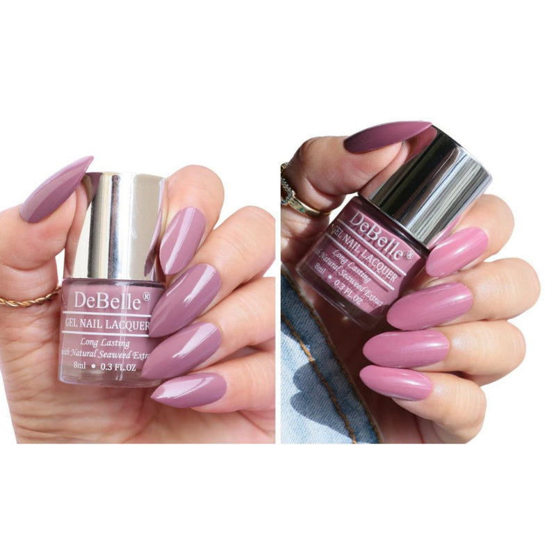 DeBelle Fleur De Pearl Gift Set of 2 Nail Polishes (Majestique Mauve & Laura Aura)