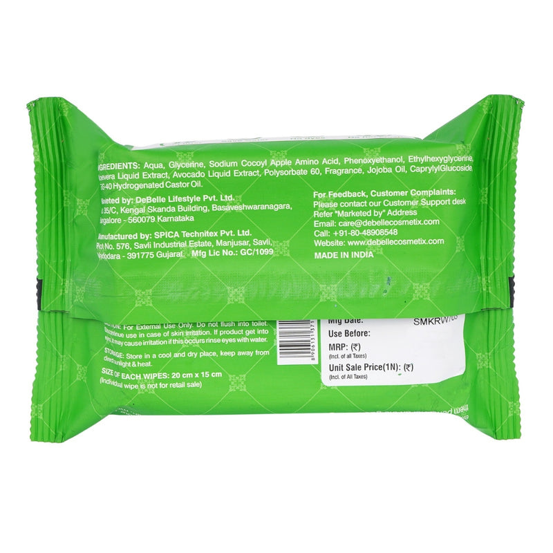 DeBelle Makeup Remover Wipes | Deep Cleansing, Nourishing, Hydrating Wipes for All Skin Types