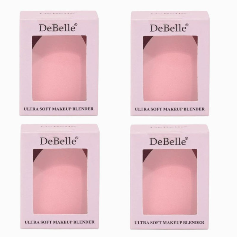 DeBelle Makeup Blender Sponge Combo Pack Of 4 for Flawless Blending – Soft, Latex-Free Beauty Sponge for Foundation, Concealer & Creams – Reusable & Easy to Clean Makeup Applicator (Pink)