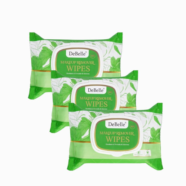 DeBelle Makeup Remover Wipes Combo Pack of 3 | Deep Cleansing, Nourishing, Hydrating Wipes for All Skin Types