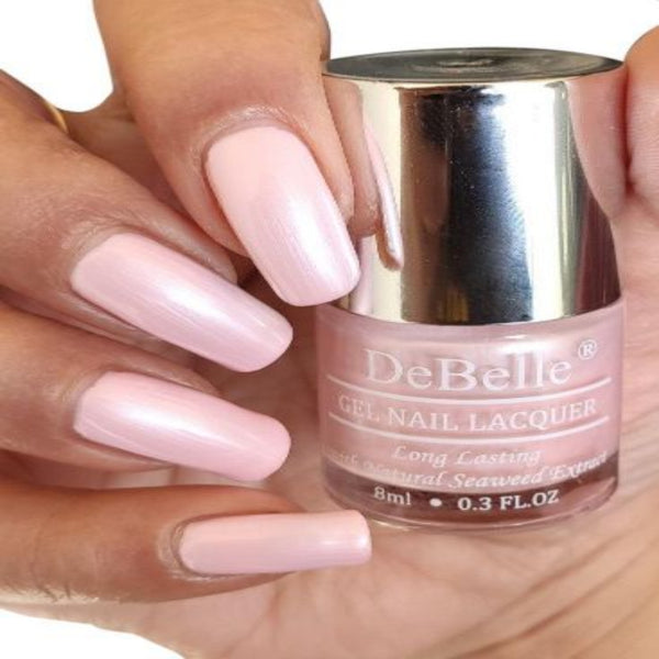 DeBelle Gel Nail Lacquer Marshmallow Crush - (Pearl Baby Pink Nail Polish), 8ml