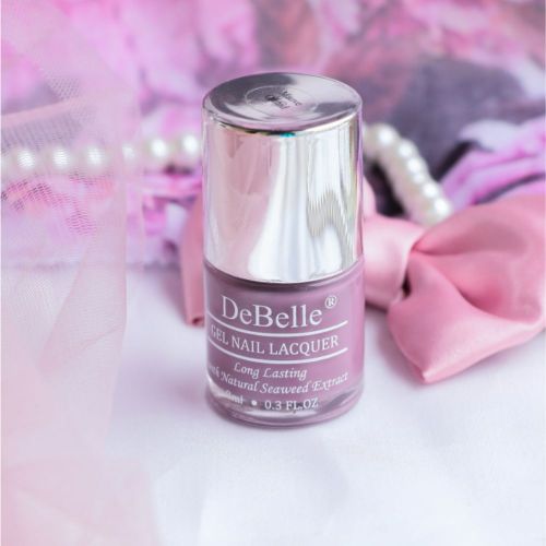 DeBelle Gel Nail Lacquer Mauve Orchid & Lime Lush Nail Lacquer Remover Wipes Combo
