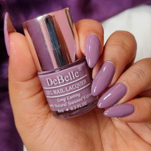DeBelle Gel Nail Lacquer Mauve Orchid & Lime Lush Nail Lacquer Remover Wipes Combo