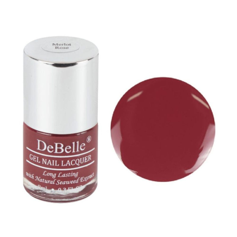 DeBelle Gel Nail Lacquer Merlot Rose (Wine Red Nail Polish), 8ml