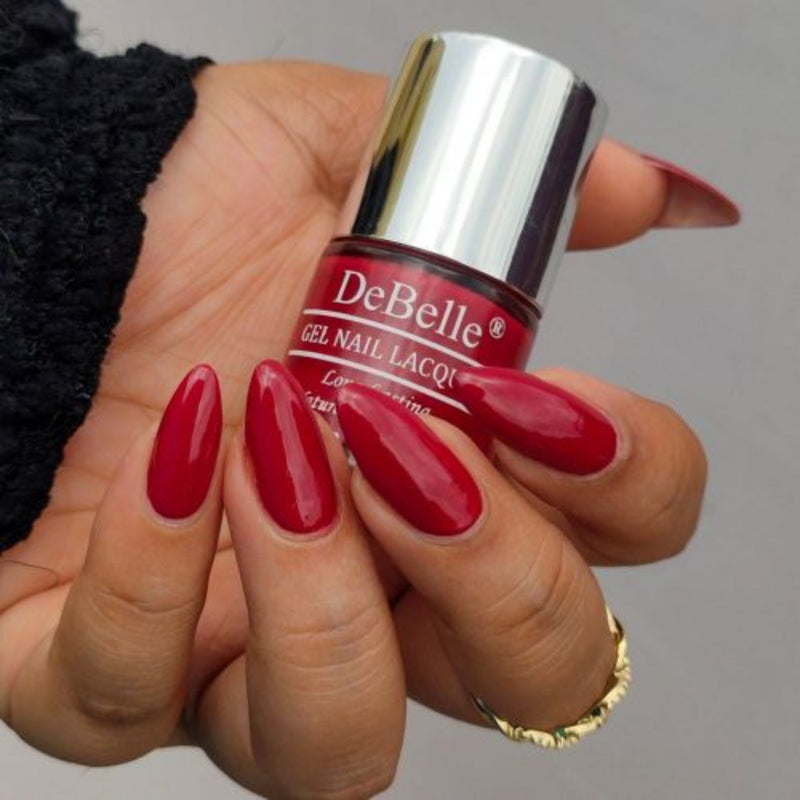 DeBelle Gel Nail Lacquer Merlot Rose (Wine Red Nail Polish), 8ml