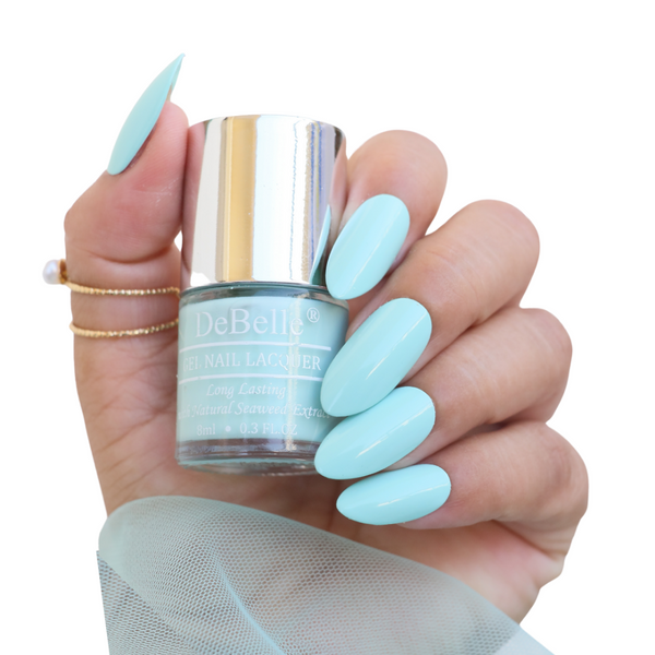 DeBelle Gel Nail Lacquer Mint Amour - (Mint Blue Nail Polish), 8ml