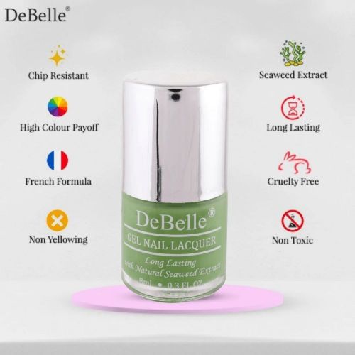 DeBelle Gel Nail Lacquer Mystique Green - (Pastel Green Nail Polish), 8ml