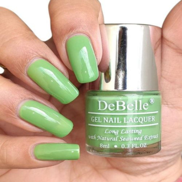 DeBelle Gel Nail Lacquer Mystique Green - (Pastel Green Nail Polish), 8ml