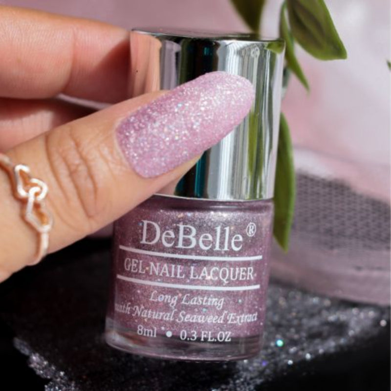 DeBelle Gel Nail Lacquer Ophelia - (Lavender with Holo Glitter Nail Polish), 8ml