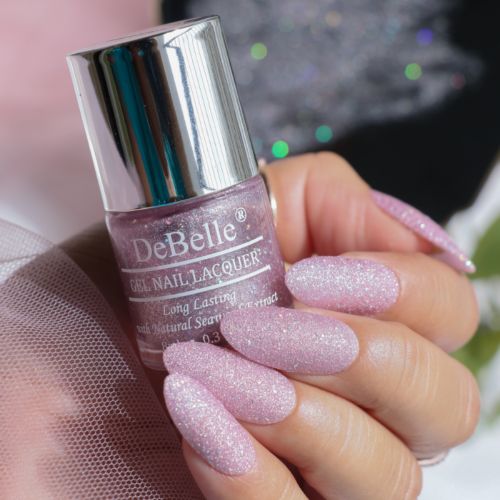 DeBelle Gel Nail Lacquer Ophelia - (Lavender with Holo Glitter Nail Polish), 8ml