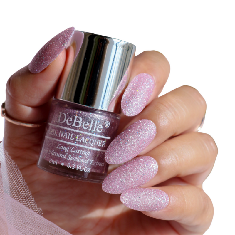 DeBelle Gel Nail Lacquer Ophelia - (Lavender with Holo Glitter Nail Polish), 8ml